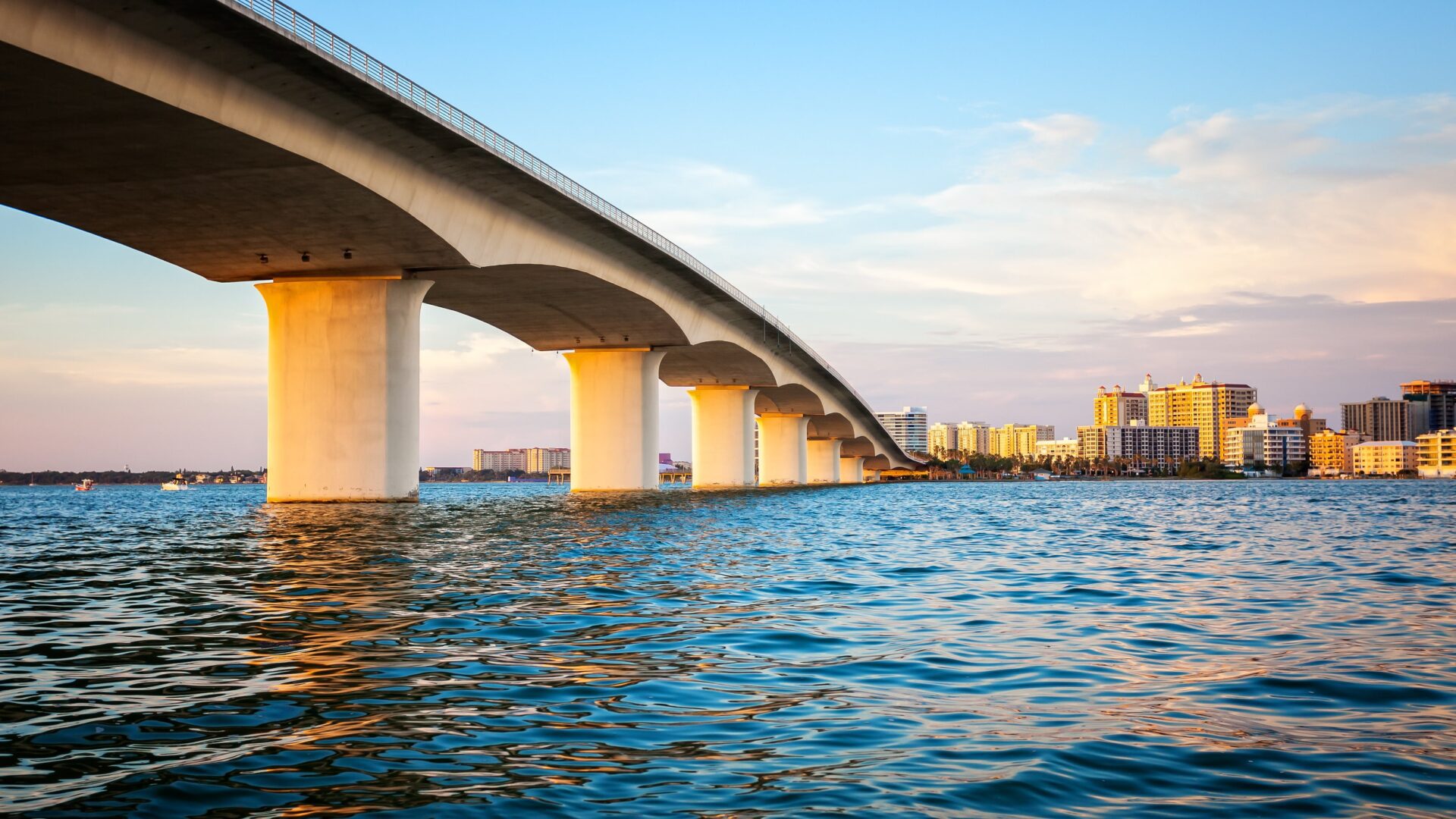 shutterstock_74990614-min A large bridge over the water leading to a city